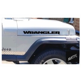 Decal Mods Wrangler Hood Decal Sticker fits Jeep Wrangler YJ (1986-1995) [Black Matte] SJ4T7