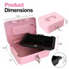 BOKE YOUNG 8" Cash Box with Money Tray, Pink, Medium