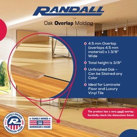 4.5MM Oak Overlap Edging for Laminate Floor and Luxury Vinyl Tile (6 FT, Unfinished)