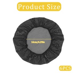 6 Pack Washable Hair Nets for Food Service Workers Chef Hat Kitchen Cooking Chef Cap Adjustable Reusable Washable Nets Bouffant Beanie for Chefs, Waiters, Bakers, Cleaners Long Hair Food Service Mesh