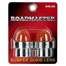 Roadmaster 848-2A Chrome Amber Threaded ABS Bumper Guide Lens, 2 Pack