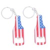 American Flag Beer Bottle Opener Keychain - Set of 2