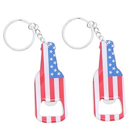 American Flag Beer Bottle Opener Keychain - Set of 2