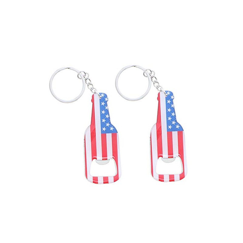 American Flag Beer Bottle Opener Keychain - Set of 2