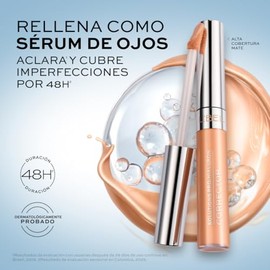 L'BEL – Corrector Sérum Facial Pro-Hialuron 5.4 ml, Corrector para Ojeras con Ácido Hialurónico y FPS15, Alta Cobertura Mate, Hidratación 48H, Acabado