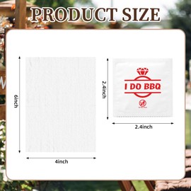 Loopeer 100 Pcs I Do BBQ Wet Wipes Bulk Red Individual BBQ Hand Wipes Pack