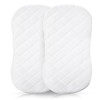 Sunshine Comforts Microfiber Quilted 2-Pack Waterproof Moses Basket Mattress Protector - Stretch Skirt Moses Mattress Protector Non-Noisy Moses Basket Waterproof Mattress Protector (35 x 75cm) White
