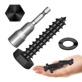 (15Sets) 5/16" x 1-1/2" Hex Head Lag Bolts, Heavy Duty Lag Screws with Washers, 304 Stainless Steel Bolts 18-8, Lag Screws Wood Screws, Fully Thread Black Oxide, 5/16 Bolt by Mywish