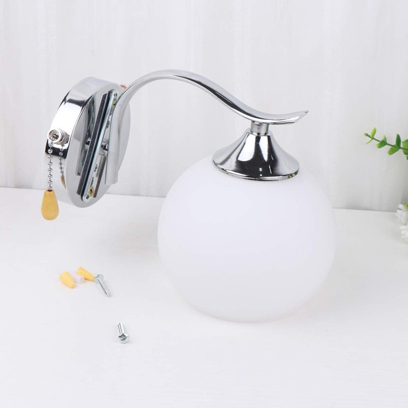Mobestech Wall Light Modern Globe Lampshade LED Wall Sconce with