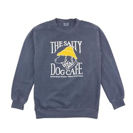 Salty Dog Pigment Dyed Crewneck Sweatshirt (US, Alpha, Medium, Regular, Regular, Denim)