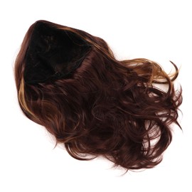 Lange Highlight-Perücke, Hochdichtes, Hitzebeständiges Synthetisches Braunes Haar für Frauen, Alltag, Unterhaltung