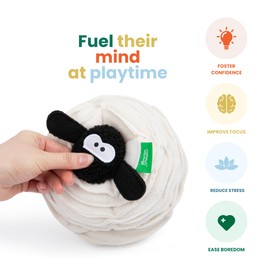 Nikko Pets Interactive Enrichment Toy for Dogs - Squeaky Plush Snuffle Sheep, A Treat Dispensing Puzzle Toy, Stress and Anxiety Relief