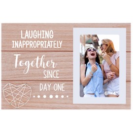 Tourist Memorial Frame-Sister Gift-Friends Gift-Laughing Inappropriately Since Day One-Best Friend Gift-Long Distance Friendship Gift-Christmas Gift-Wood Picture Frame Photo Frame for 6''×4'' Photo