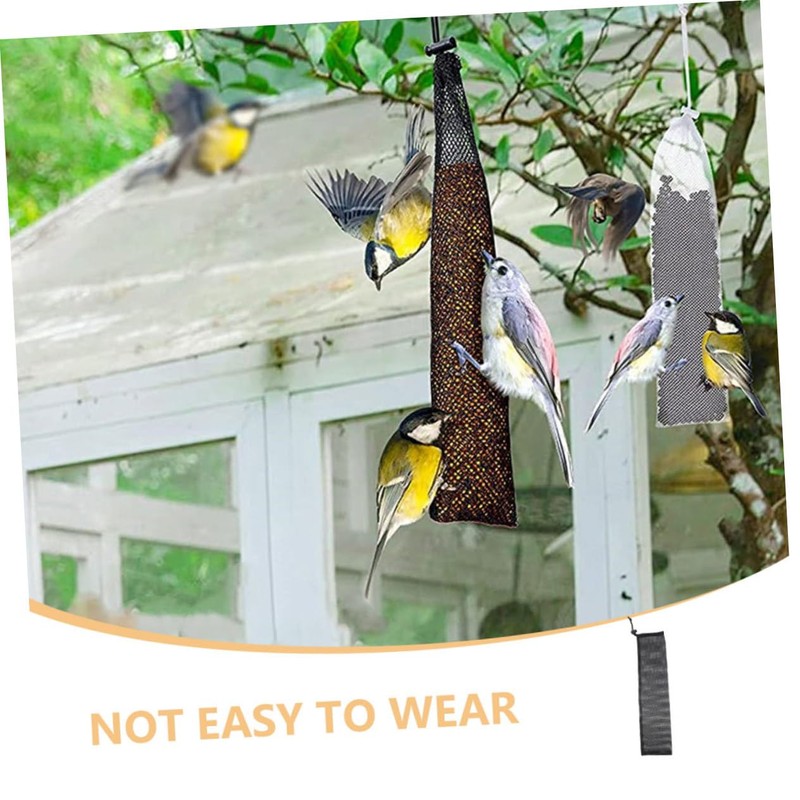 CIYODO 8Pcs Hanging Mesh Bird Feeder Bags Durable Drawstring Net