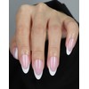 OIFEN 16 Sizes French Pink Medium Gel Press on Nails