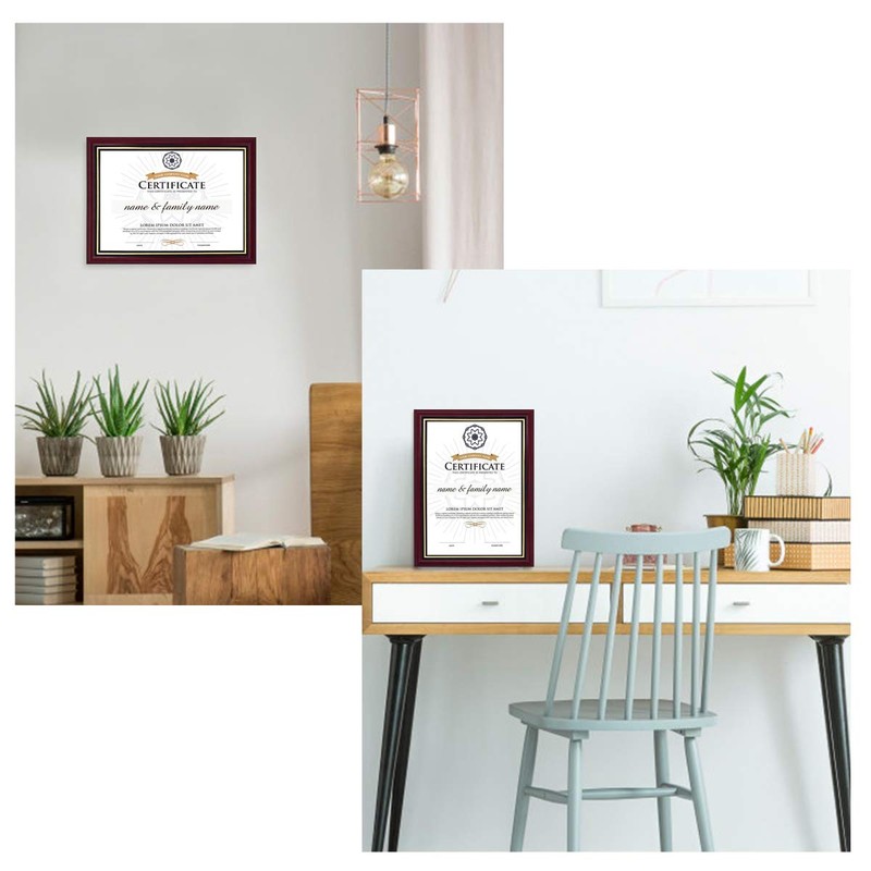 GraduationMall A4 Certificate Frame Document Diploma Picture Holder Wooden Plexilass
