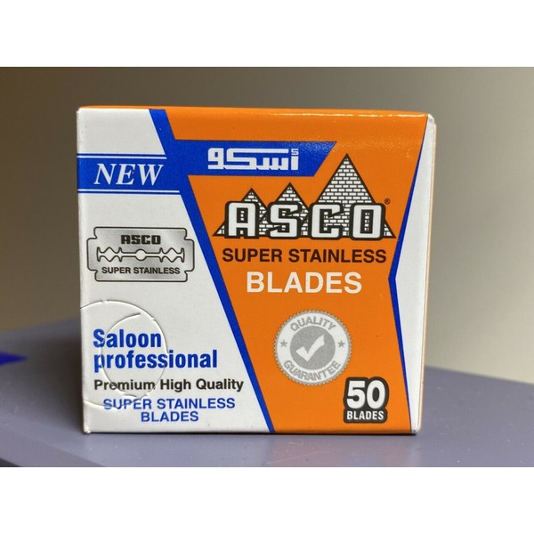 50 Asco Super Stainless double edge Safety razor Shaving blades By Lord