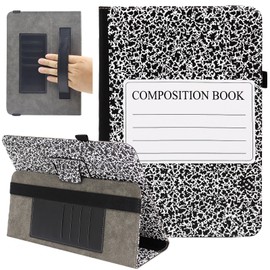 Universal 10 10.1 11 Inch Tablet Case, Viclowlpfe Protective Folio Stand Android Case for 9.6-11 Inch Tablet with Hand Strap and Cards Slots, Book