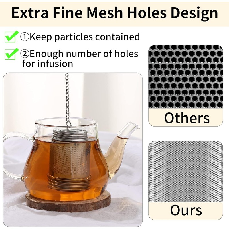 Loose Tea Steeper Extra Fine Mesh, Reusable Tea Infuser Metal,