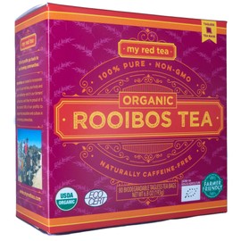 My Red Tea | USDA Organic Rooibos Tea | 80 Tagless Teabags | Single-Origin, Farmer-Friendly, Caffeine-Free | Sustainably Farmed in South Africa | Pure & Natural