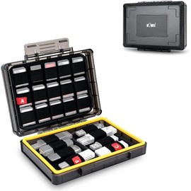 USB Flash Drive Case Holder, Water Resisstant Thumb Drive Storage Case for 16 USB A/USB C Jump Drives, 30 SD SDHC SDXC CFexpress Type A Memory Card Case Organizer with Stackable Design