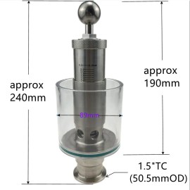 1.5 in Tri Clamp Straight In-line Spunding Valve SS304 Stainless Steel Bunging Device for Beer Fermentermaterial: Stainless Steel, size: 1 1/2 in