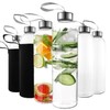 Kitchen Lux 16 Ounce Glass Water Bottles, Reusable Water Bottles
