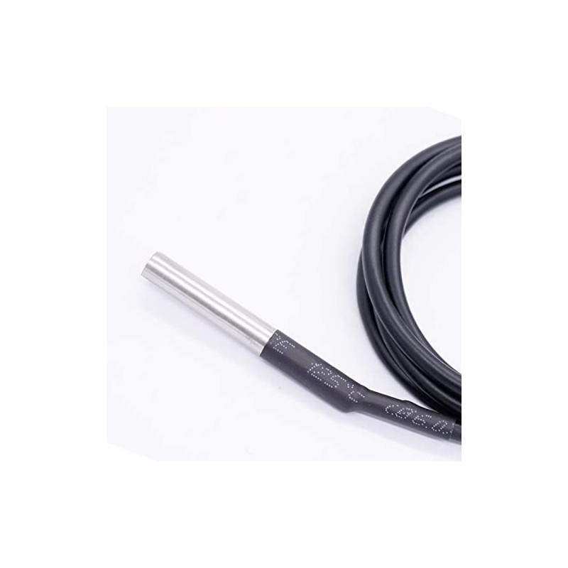 DS18B20 Waterproof Temperature Sensor, Digital with 12-bit ADC, Stainless Steel