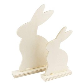Ideen mit Herz Decorative Wooden Rabbits, Available in Two Different Sizes, Pack of 2