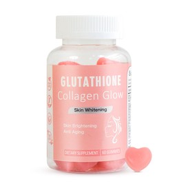 Laicuherb Glow Gummies for Women Skin Care, 60 Count, Watermelon Flavor Chewable Collagen Glowing Skin Gummies for Skin Brightening