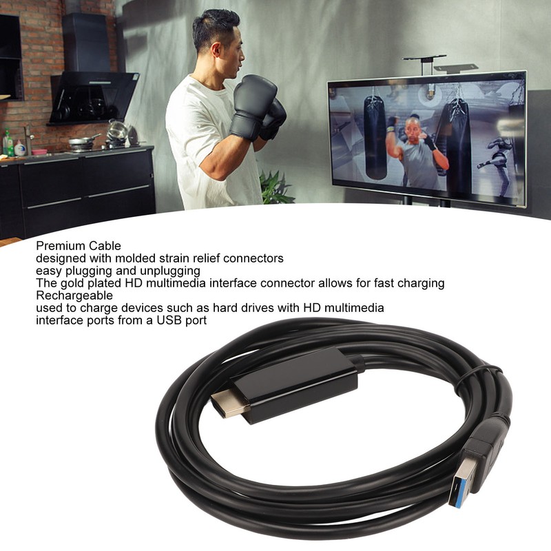USB3.0 to HD Multimedia Interface Adapter Cable 5.9ft 4K Plug