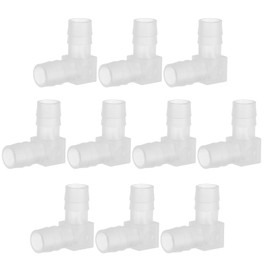 PATIKIL 2/5" Hose Barb 90 Degree Elbow L Fitting, 5 Pack Plastic Equal Barbed Joint Splicer Mender Union Coupler Adapter 1.1 Inch for Gas Liquid Air Line Tubing Pipe
