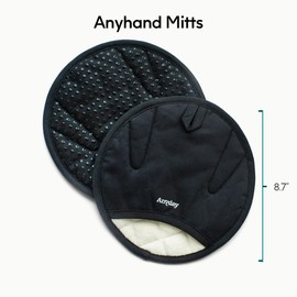 Anyday Oven Mitts with Non-Slip Silicone Grip, Set of 2 | Heat-Resistant Pot Holders with Non-Slip Liner | Universal Fit Circular Quilted and Silicone-Lined Gloves