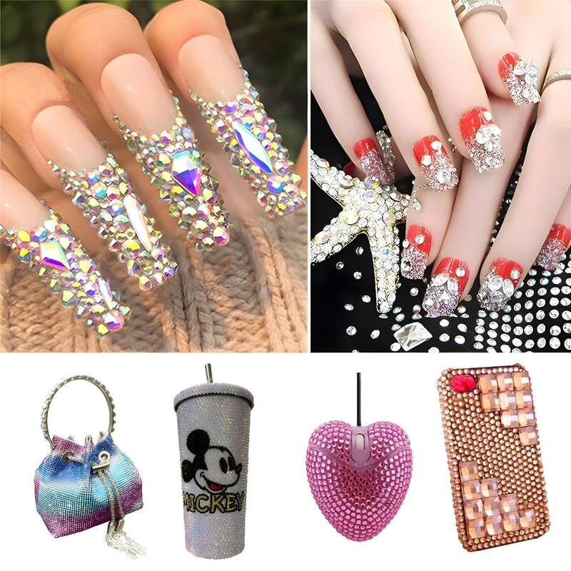 Flatback Rhinestones Round Gems for Nails Art and Crafts 4000Pcs