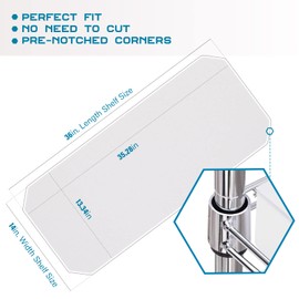 BRIAN & DANY Wire Shelf Liner 14" X 24", Set of 10, Heavy Duty Shelf Liners for Wire Shelving, Waterproof Wire Rack Shelf Cover, Transparent