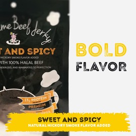 Supreme Beef Jerky, Halal Beef Jerky, Zabiha Halal Certified Beef, Handcrafted Gourmet Meat Snacks, 2.5 oz, Sweet & Spicy, 2.5 Ounce B2G1 3-Pack