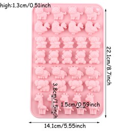 YIMINGMOLD Animal Silicone Candy Molds Tiger Chicken Koala Panda Cow Elephant Giraffe Gummy Mold