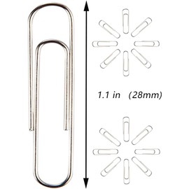 Heanvmyss Paper Clips,200 Pcs 29mm Small Paperclips,Metal Paper Clips,Silver Paper Clips Clamps with Box for Office School Stationery Document Paperwork