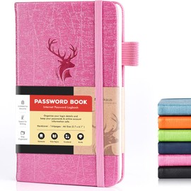 Password Book with Alphabetical Tabs, Small Password Keeper Book with Extra Password Space to Change Password for Seniors, Password Notebook for Home or Office for Internet Log in, 6.1 * 3.7in Pink
