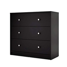 Atlin Designs Modern 3 Drawer Wooden Chest in Black
