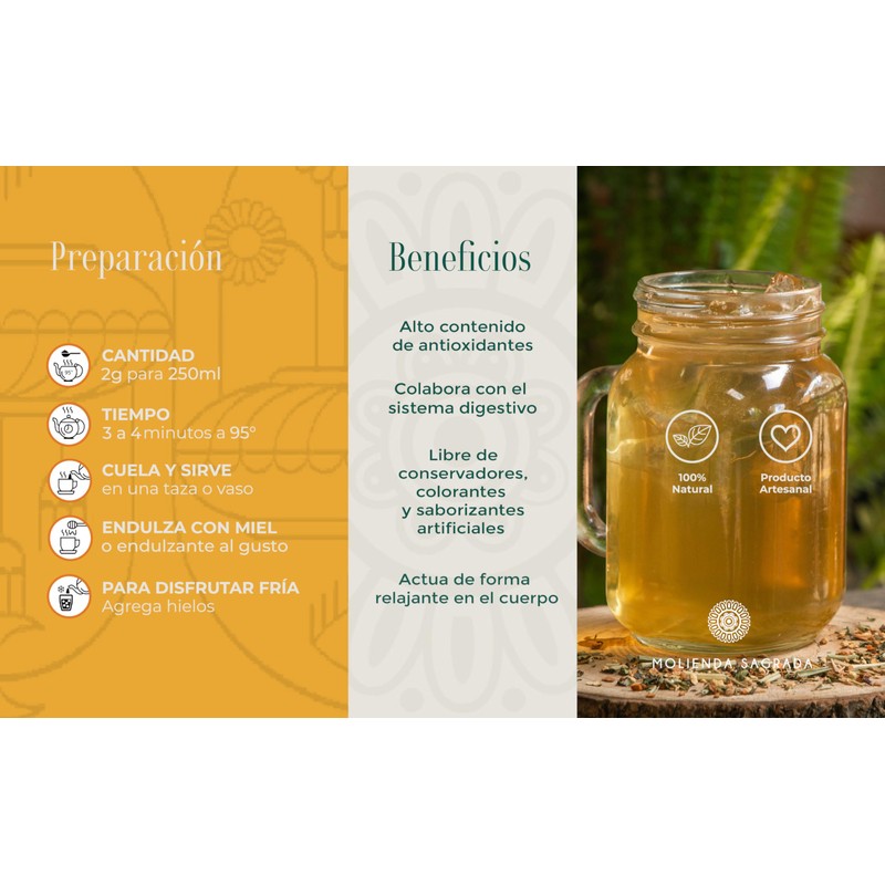 Molienda Sagrada Tisana Turmeric Jengibre/Infusión Herbal con toque Especiado 50