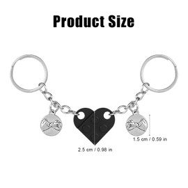 Brick Key Chain, Detachable Heart Keychain Set Matching Heart Keychain Heart Keychain for Couples Brick Keychain Best Friend for Lovers Sweet Gifts Valentines Day(Black)