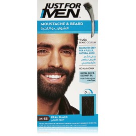 Just for Men Moustache & Beard Dye, Men's Facial Hair Colour, M55 – Real Black