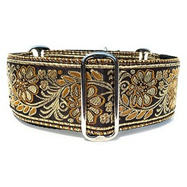 SightHound Gang Martingale Dog Collar for Greyhound Saluki Whippet and Other Breeds with Similar Neck 2 inch Wide (XL 17 inch-22 inch), Gold