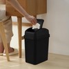 Loiycg 7 L Black Swing Lid Garbage Can, Small Plastic
