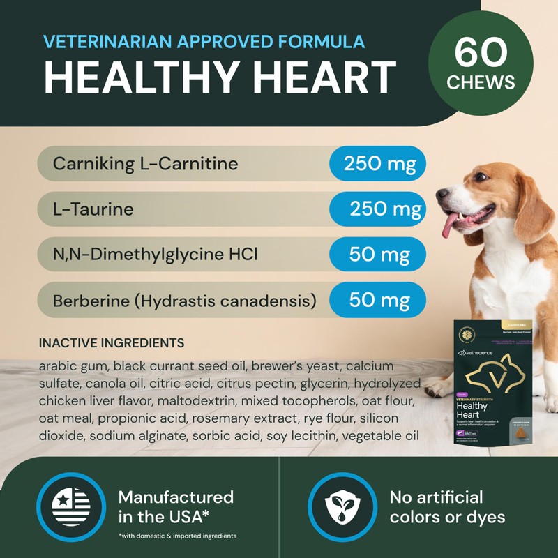 VETRISCIENCE Veterinary Strength Healthy Heart Chews - Heart & Energy