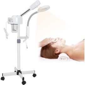 Vaporizador Facial, Vaporizador Facial Profesional, Vaporizador Facial Ozono con Brazo Plegable de Aumento 5X, Humidificador FacVaporizador Facialial 