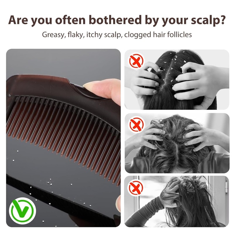 4-Piece Dandruff Comb Set, Stainless Steel Fine Tooth Lice Comb,