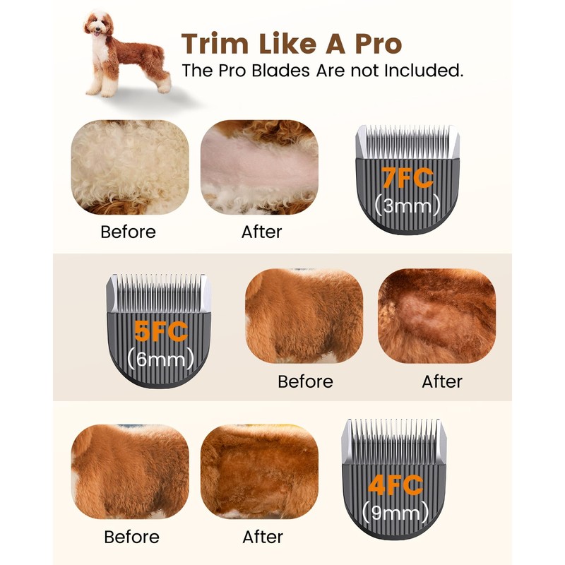 oneisall Replacement Blades for DTJ-001 Silver Dog Clippers, 4FC