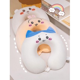 Chiikawa Rabbit, Hachiwale, U-shaped Neck Pillow, Office, Bedroom, Travel, Compact, Napping, Stomach Sleeping, Pillow, Most Popular, Healing, Anime, Characters, Hachiware, Low Rise, Soft, Fluffy